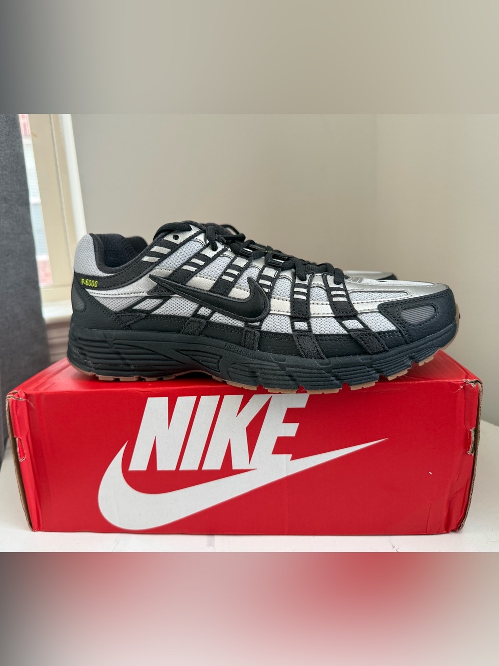 Nike Black and White P-6000 Running Shoe
